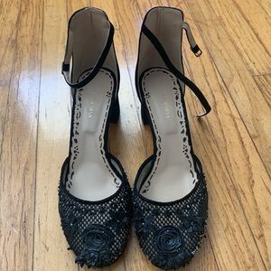 NWOT Marchesa Black Floral Heels Sz 11